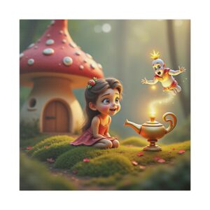 Whimsical Canvas Art, Fairy Tale Decor, Kids Room Decor, Magical Wall Art, Gift for Kids, Enchanted Theme Print
