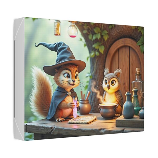 Canvas Wall Art - Scholarly Owl and Squirrel Potion Seller - Image 2