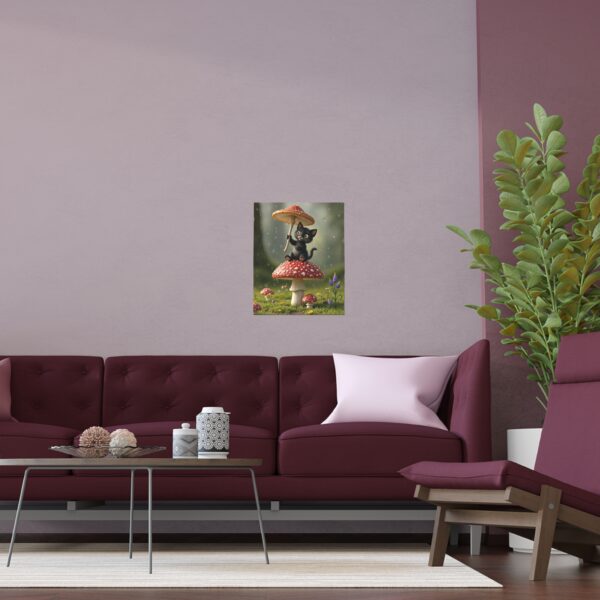 Whimsical Cat Poster, Home Decor Art, Silk Wall Art, Gifts for Cat Lovers, Indoor Outdoor Decorations, Playful Feline Artwork - Image 3