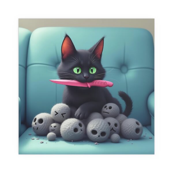 Whimsical Cat Silk Poster, Wall Art, Home Decor, Cat Lovers Gift, Playful Art for Living Room, Cat-Themed Decor - Image 7