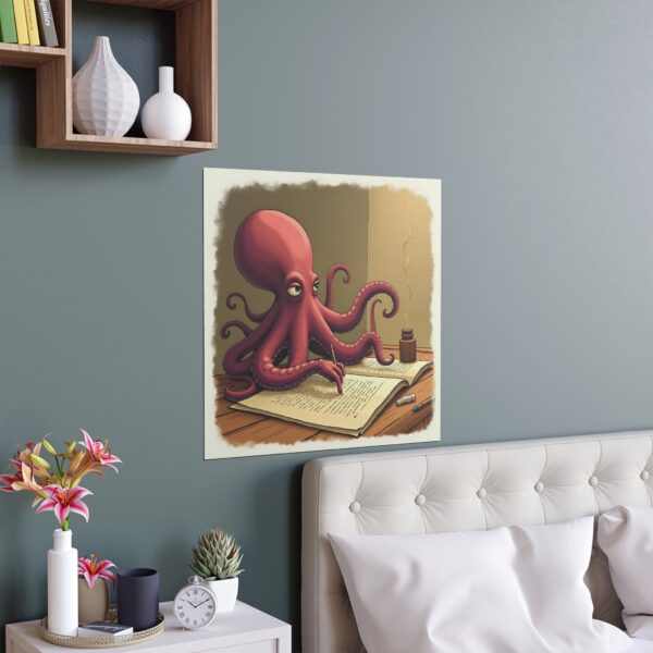 Whimsical Octopus Silk Poster, Ocean Decor, Playful Art Print, Unique Wall Art, Gift for Home Decor Lovers, Sea Creature Art - Image 8
