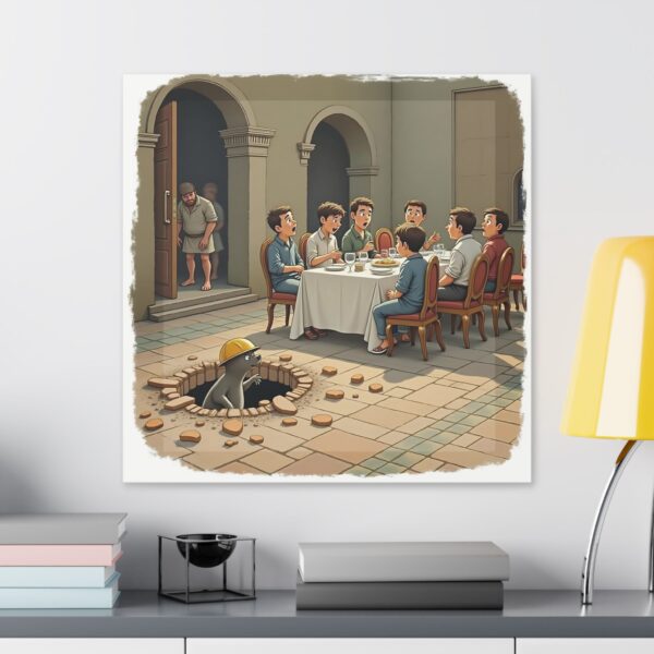 Whimsical Dining Scene Canvas Print, Humor Wall Art, Unique Home Decor, Funny Gift, Office Decor, Quirky Artwork - Image 19