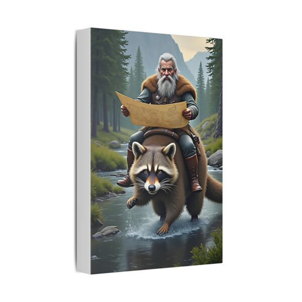 Whimsical Forest Canvas Art, Raccoon Adventure Wall Decor, Nature-Inspired Art Print, Home Decor, Unique Gift Idea - Image 2