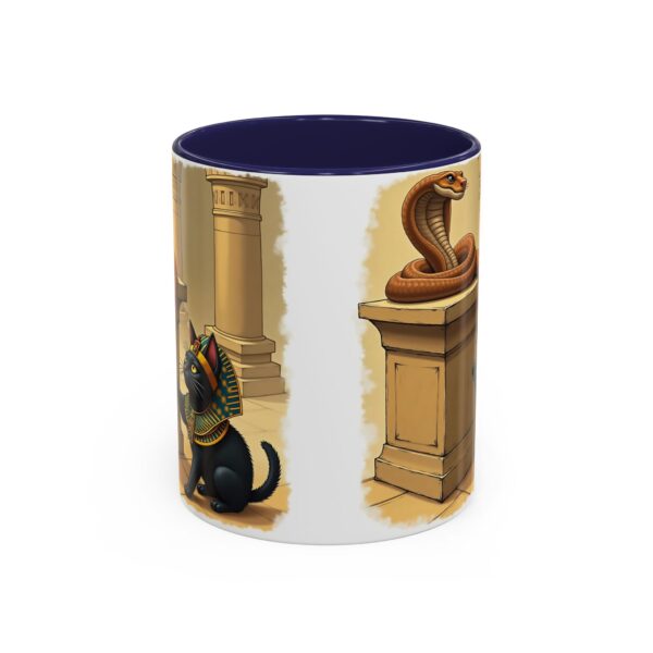 Ancient Egypt Cat Coffee Mug | Anubis and Snake Design | Black Accent Mugs for Cat Lovers, Gift for Holidays, Unique Kitchen Decor - Image 5