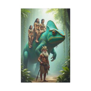 Whimsical Jungle Art Print, Classic Stretched Canvas, Fantasy Decor, Adventure Artwork, Unique Home Decor, Gifts for Nature Lovers