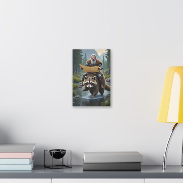 Whimsical Forest Canvas Art, Raccoon Adventure Wall Decor, Nature-Inspired Art Print, Home Decor, Unique Gift Idea - Image 3