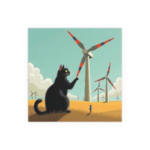Charming Silk Poster, Cat Art Print, Home Decor, Eco-Friendly Wall Art, Unique Gift for Cat Lovers, Indoor & Outdoor Decoration