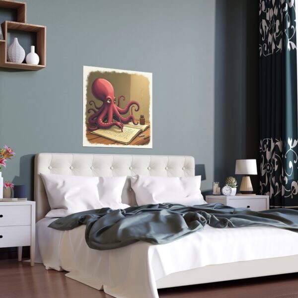 Whimsical Octopus Silk Poster, Ocean Decor, Playful Art Print, Unique Wall Art, Gift for Home Decor Lovers, Sea Creature Art - Image 5