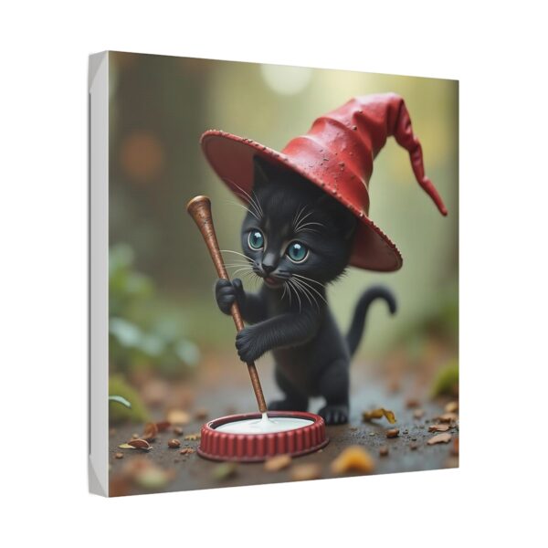 Whimsical Cat Witch Canvas Art Print, Spooky Decor for Halloween, Cute Cat Artwork, Gift for Cat Lovers, Enchanted Home Decor - Image 10