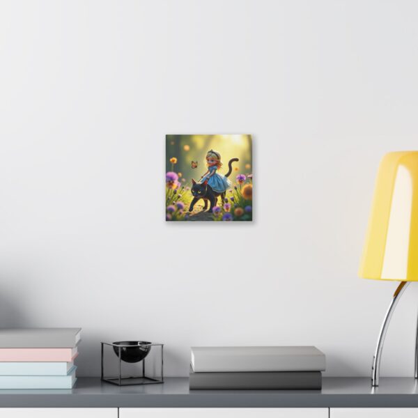 Whimsical Fairy Tale Canvas Art, Enchanting Wall Decor for Kids, Fantasy Nursery Artwork, Cute Home Decoration, Gift for Cat Lovers - Image 3