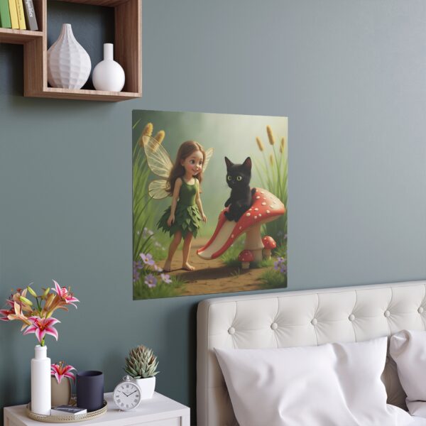 Whimsical Silk Poster Prints for Home Decor, Fairy Artwork, Cat and Fairy Wall Art, Magical Gift Idea, Nature Magazines - Image 8