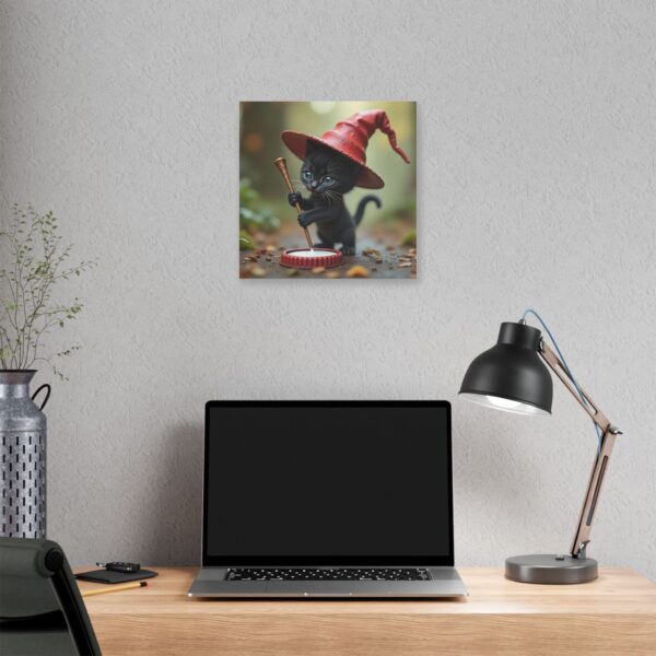 Whimsical Cat Witch Canvas Art Print, Spooky Decor for Halloween, Cute Cat Artwork, Gift for Cat Lovers, Enchanted Home Decor - Image 8