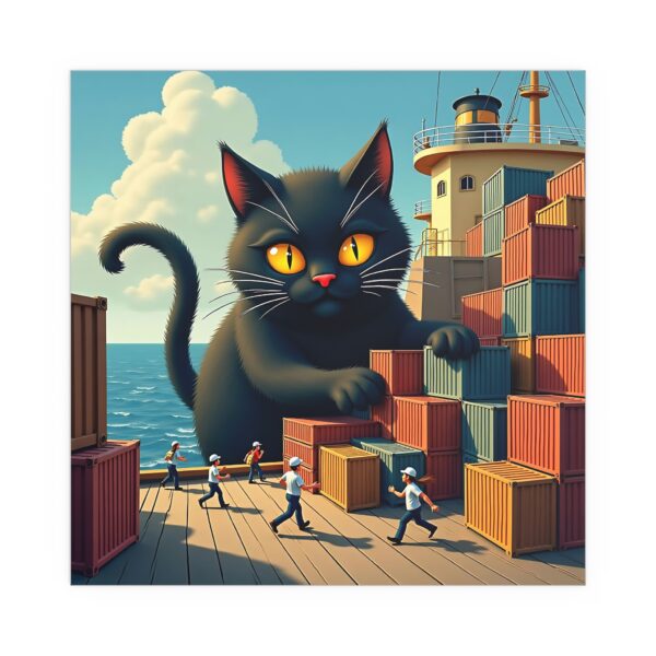 Whimsical Cat Silk Poster | Indoor Wall Art, Unique Home Decor, Gift for Cat Lovers, Playful Artwork, Apartment Decoration - Image 7
