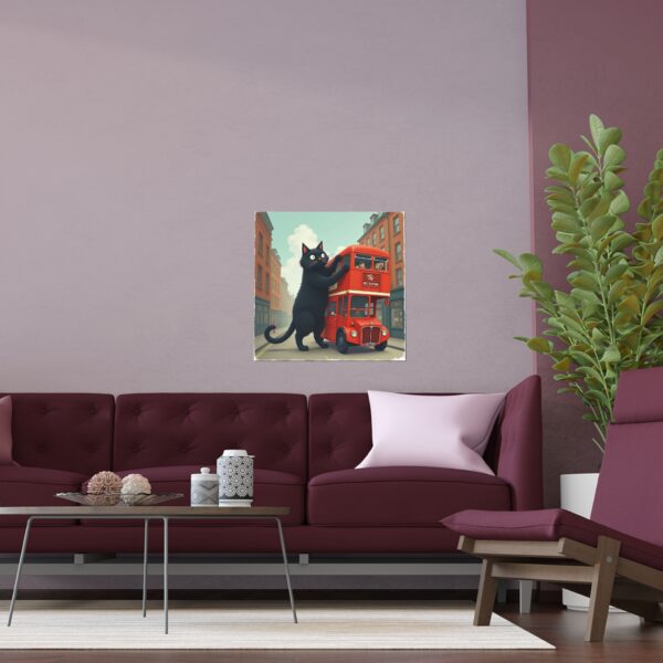Whimsical Cat Silk Poster, Cute Wall Art, Home Decor, Gift for Cat Lovers, Indoor Decor, Unique Art Print - Image 9