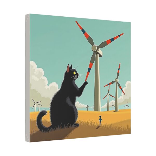 Whimsical Cat Canvas Art, Black Cat Wall Decor, Animal Lover Gift, Home Decor, Funny Cat Art, Gift for Cat Owners, Landscape Print - Image 14