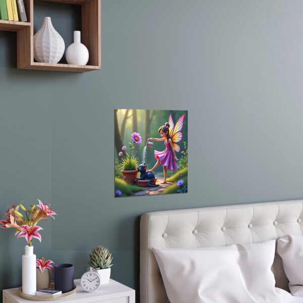 Fairy Garden Silk Poster, Indoor Wall Art, Outdoor Decor, Whimsical Fairy Poster, Gift for Nature Lovers, Kids Room Decoration - Image 2