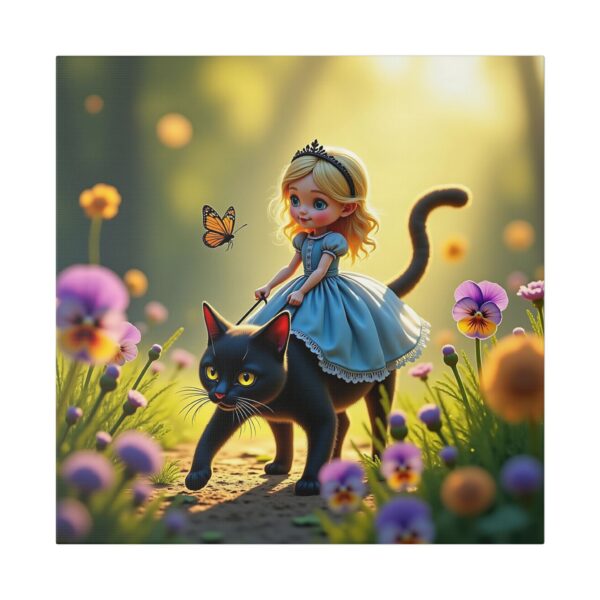 Whimsical Fairy Tale Canvas Art, Enchanting Wall Decor for Kids, Fantasy Nursery Artwork, Cute Home Decoration, Gift for Cat Lovers - Image 5