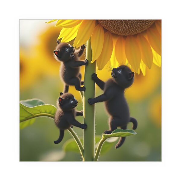 Playful Cat Silk Poster – Whimsical Home Decor, Cute Cat Art, Sunflower Wall Art, Gift for Cat Lovers, Indoor/Outdoor Decor - Image 7