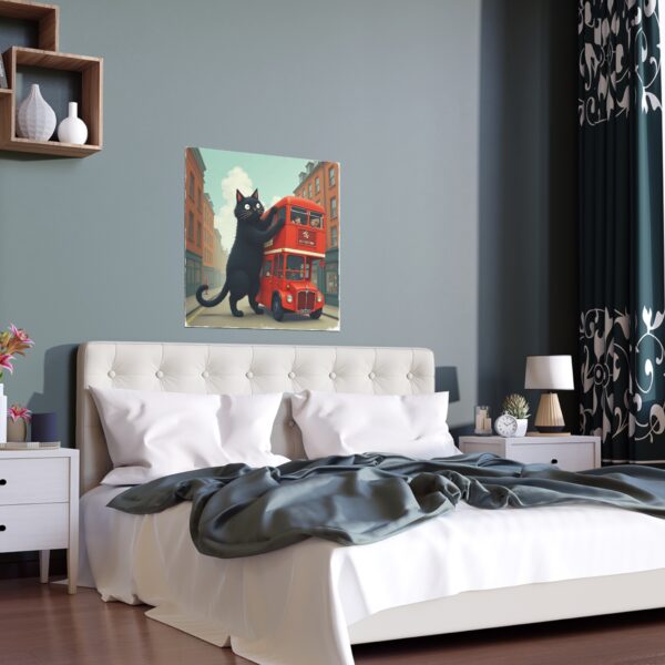 Whimsical Cat Silk Poster, Cute Wall Art, Home Decor, Gift for Cat Lovers, Indoor Decor, Unique Art Print - Image 5
