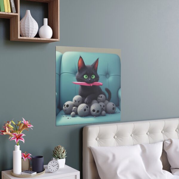 Whimsical Cat Silk Poster, Wall Art, Home Decor, Cat Lovers Gift, Playful Art for Living Room, Cat-Themed Decor - Image 8
