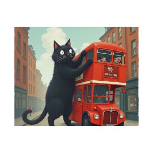 Whimsical Cat Canvas Art, Fun Home Decor, Wall Art for Cat Lovers, Unique Gift for Pet Owners, Cute Artwork for Kids' Rooms