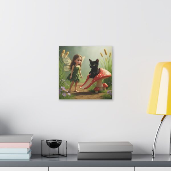 Whimsical Fairy Tale Canvas Art, Enchanting Home Decor, Fantasy Wall Art, Unique Gift for Cat Lovers, Children's Room Decoration - Image 7