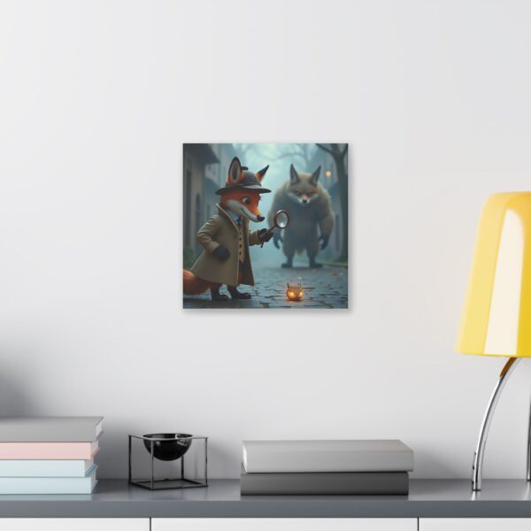 Whimsical Animal Canvas Art Print, Fox Detective Illustration, Nursery Decor, Kids Room Wall Art, Unique Gift for Animal Lovers - Image 7