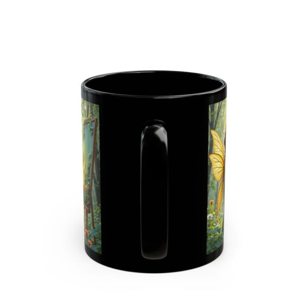 Enchanting Fairy Black Mug - 11oz/15oz, Fantasy Gift, Coffee Lover, Home Decor, Unique Art, Magical Mug - Image 4