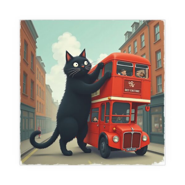 Whimsical Cat Silk Poster, Cute Wall Art, Home Decor, Gift for Cat Lovers, Indoor Decor, Unique Art Print - Image 7