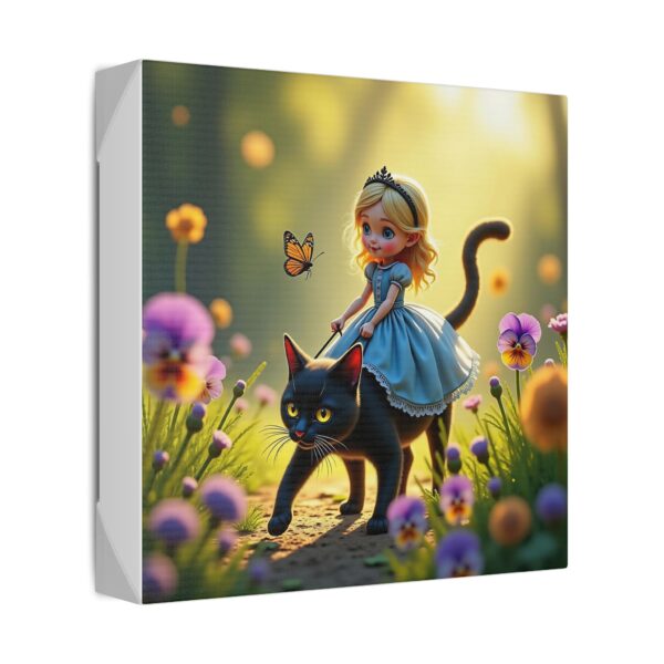 Whimsical Fairy Tale Canvas Art, Enchanting Wall Decor for Kids, Fantasy Nursery Artwork, Cute Home Decoration, Gift for Cat Lovers - Image 2