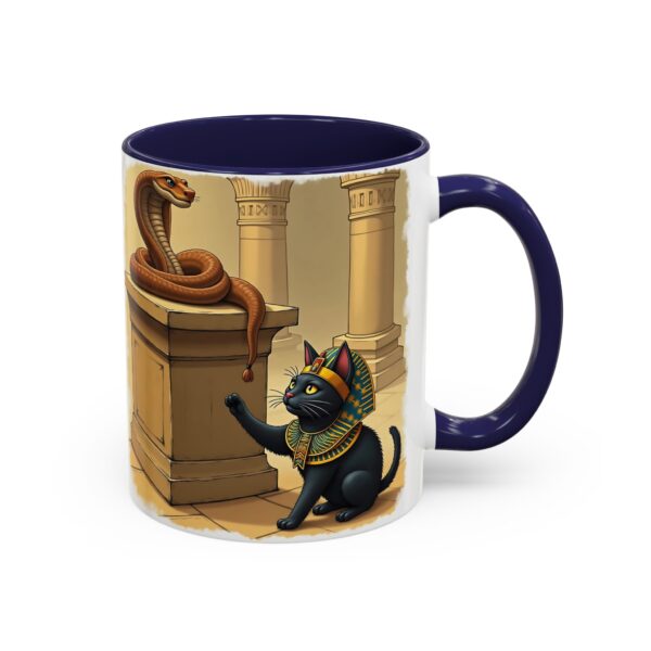 Ancient Egypt Cat Coffee Mug | Anubis and Snake Design | Black Accent Mugs for Cat Lovers, Gift for Holidays, Unique Kitchen Decor - Image 6