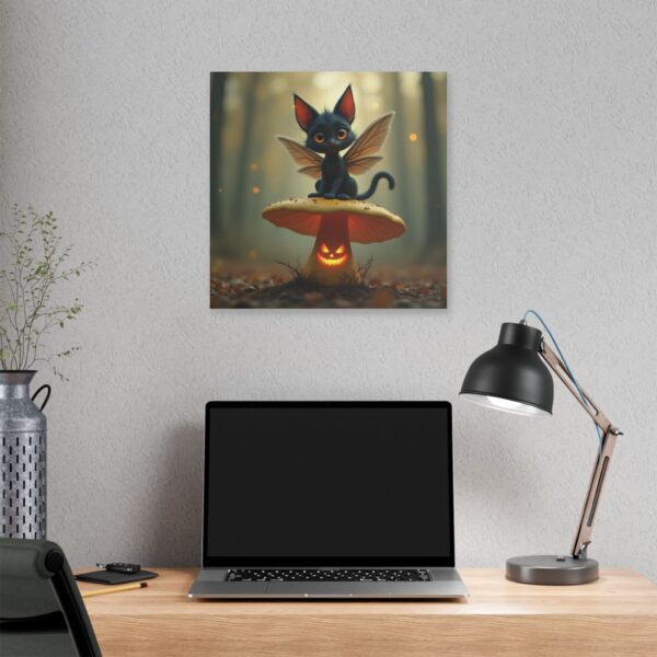 Whimsical Cat Canvas, Fairy Art Wall Decor, Cute Animal Artwork, Halloween Home Decor, Enchanted Forest Print - Image 16