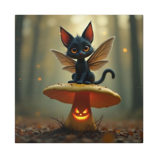 Whimsical Cat Canvas, Fairy Art Wall Decor, Cute Animal Artwork, Halloween Home Decor, Enchanted Forest Print - Image 5