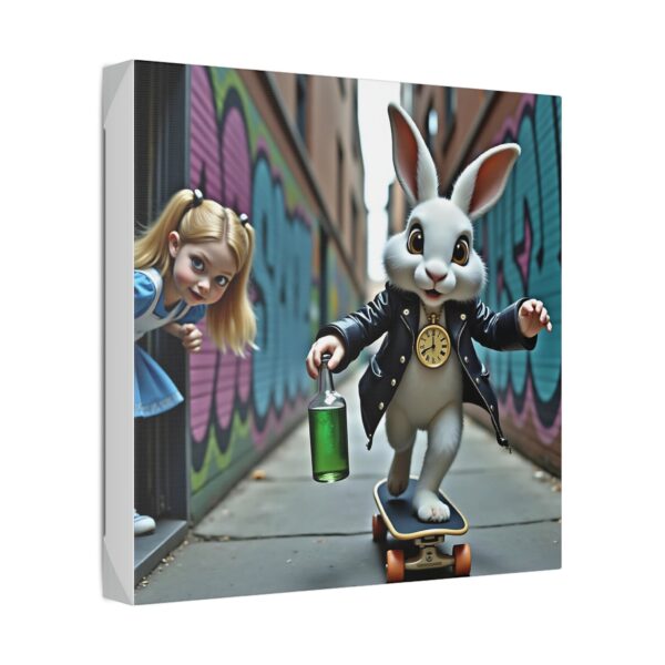 Canvas Art Print - Alice in Wonderland Street Skateboard Scene - Image 6
