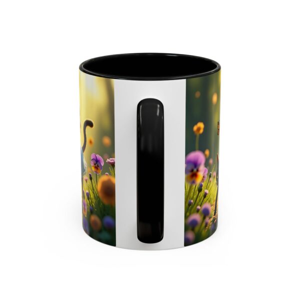 Charming Cat & Girl Coffee Mug, Floral Mug, Cat Lover Gift, Alice in Wonderland Theme, Unique Kitchen Decor, Cute Drinkware - Image 4