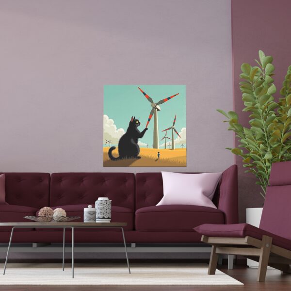 Charming Silk Poster, Cat Art Print, Home Decor, Eco-Friendly Wall Art, Unique Gift for Cat Lovers, Indoor & Outdoor Decoration - Image 6