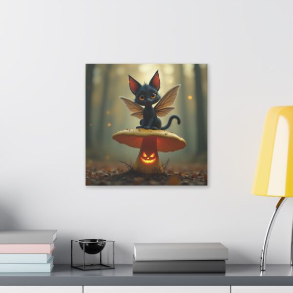 Whimsical Cat Canvas, Fairy Art Wall Decor, Cute Animal Artwork, Halloween Home Decor, Enchanted Forest Print - Image 15