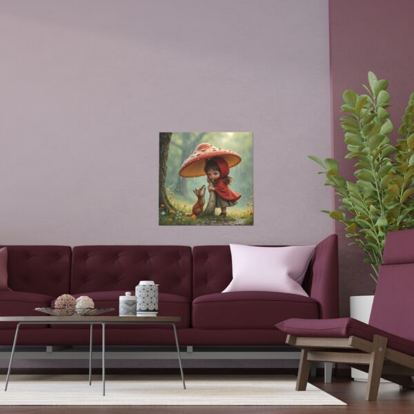 Whimsical Silk Poster Featuring Girl and Fox, Wall Art, Home Decor, Kid's Room, Gift, Nature, Fairy Tale - Image 9