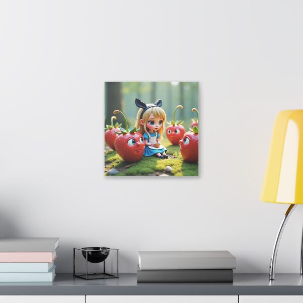Charming Whimsical Canvas Art, Cute Wall Decor for Kids, Strawberry Fantasy Decor, Nursery Wall Art, Sweet Gift for Birthdays - Image 7