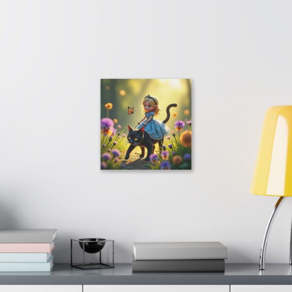 Whimsical Fairy Tale Canvas Art, Enchanting Wall Decor for Kids, Fantasy Nursery Artwork, Cute Home Decoration, Gift for Cat Lovers - Image 7