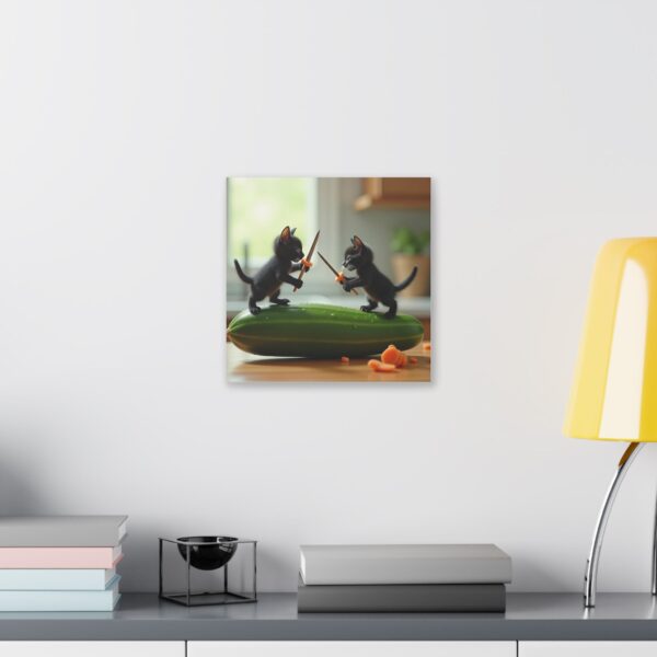 Whimsical Cat Duel Canvas Art, Fun Home Decor, Unique Gift, Animal Lovers Wall Art, Playful Kitten Art - Image 11