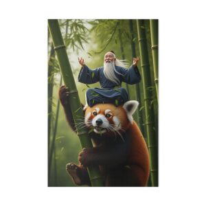 Whimsical Animal Canvas Art, Zen Decor for Home, Nature Art Print, Unique Gift, Relaxing Wall Art, Meditation Vibe