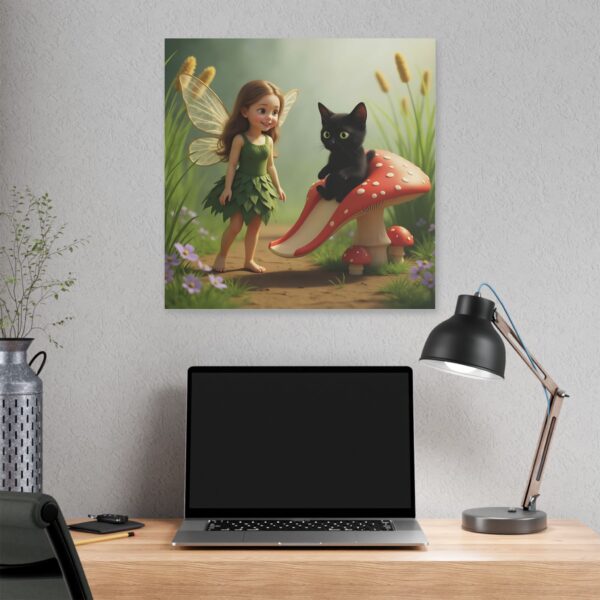 Whimsical Fairy Tale Canvas Art, Enchanting Home Decor, Fantasy Wall Art, Unique Gift for Cat Lovers, Children's Room Decoration - Image 16