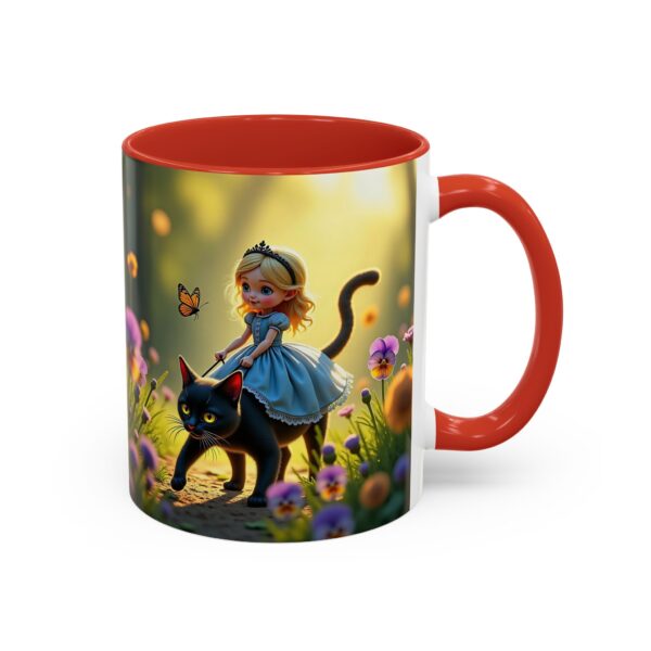 Charming Cat & Girl Coffee Mug, Floral Mug, Cat Lover Gift, Alice in Wonderland Theme, Unique Kitchen Decor, Cute Drinkware - Image 14