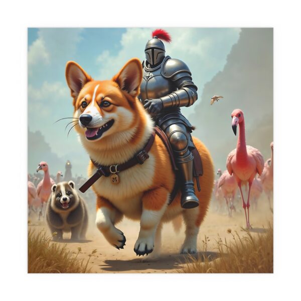 Corgi Knight Silk Poster, Whimsical Art Print for Pet Lovers, Fun Home Decor, Unique Gift for Dog Lovers, Ideal for Kids' Rooms - Image 4