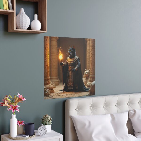 Silk Poster - Black Cat Sorcerer in Egyptian Tomb with Ankh and Sphinx - Image 8