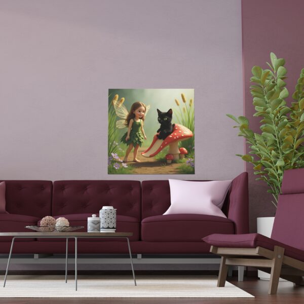 Whimsical Silk Poster Prints for Home Decor, Fairy Artwork, Cat and Fairy Wall Art, Magical Gift Idea, Nature Magazines - Image 6