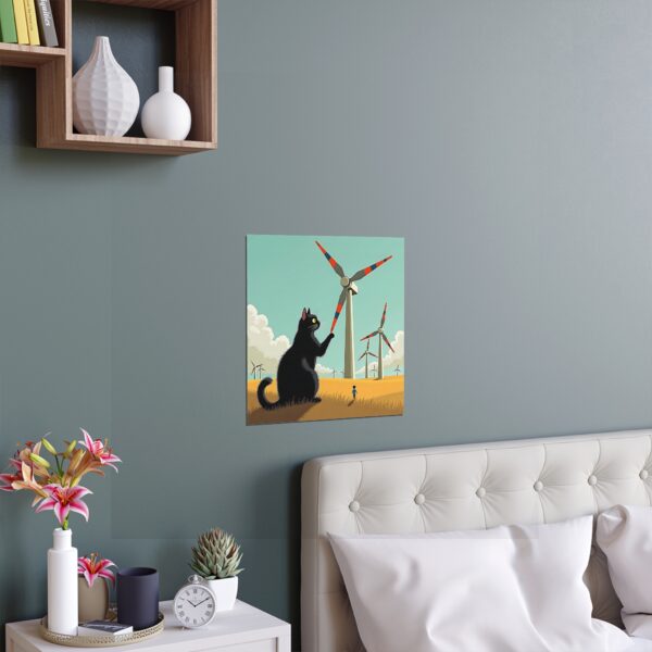 Charming Silk Poster, Cat Art Print, Home Decor, Eco-Friendly Wall Art, Unique Gift for Cat Lovers, Indoor & Outdoor Decoration - Image 2