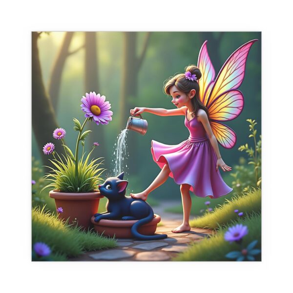 Fairy Garden Silk Poster, Indoor Wall Art, Outdoor Decor, Whimsical Fairy Poster, Gift for Nature Lovers, Kids Room Decoration - Image 7