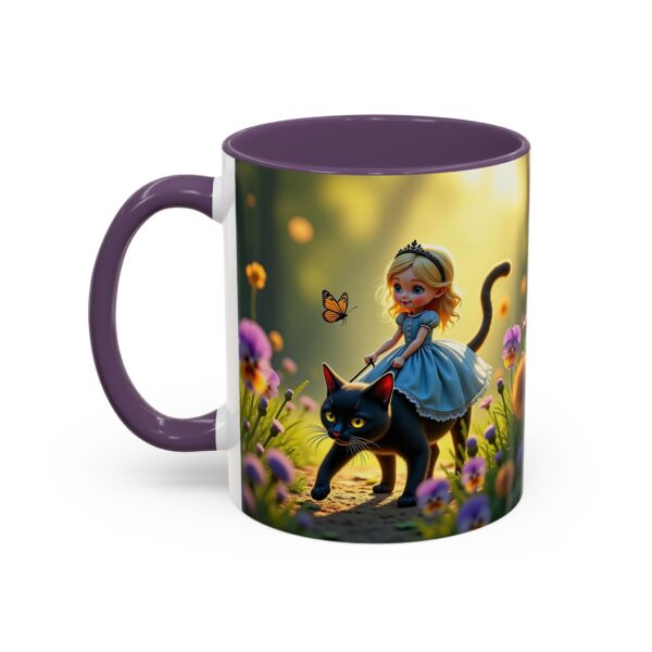 Charming Cat & Girl Coffee Mug, Floral Mug, Cat Lover Gift, Alice in Wonderland Theme, Unique Kitchen Decor, Cute Drinkware - Image 27